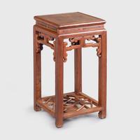 A Pair of Marble Inset Hardwood Armchairs and A Hardwood Side Table
