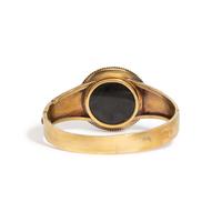 ETRUSCAN REVIVAL, YELLOW GOLD AND AMETHYST BANGLE BRACELET