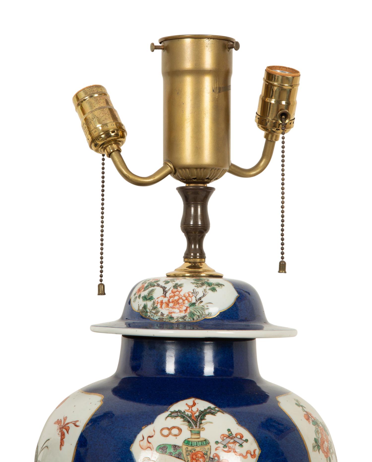 A Pair of Chinese Porcelain Covered Jars