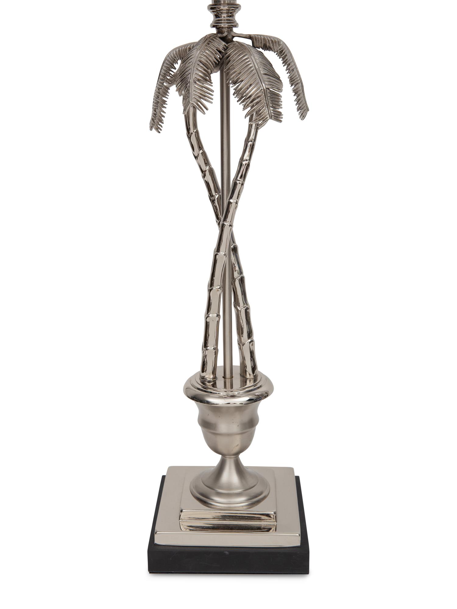 A Pair of Nickel Plated Palm Frond Table Lamps