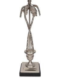 A Pair of Nickel Plated Palm Frond Table Lamps