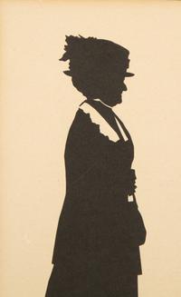 A Pair of Beatrix Sherman Cut Paper Silhouettes Framed as One