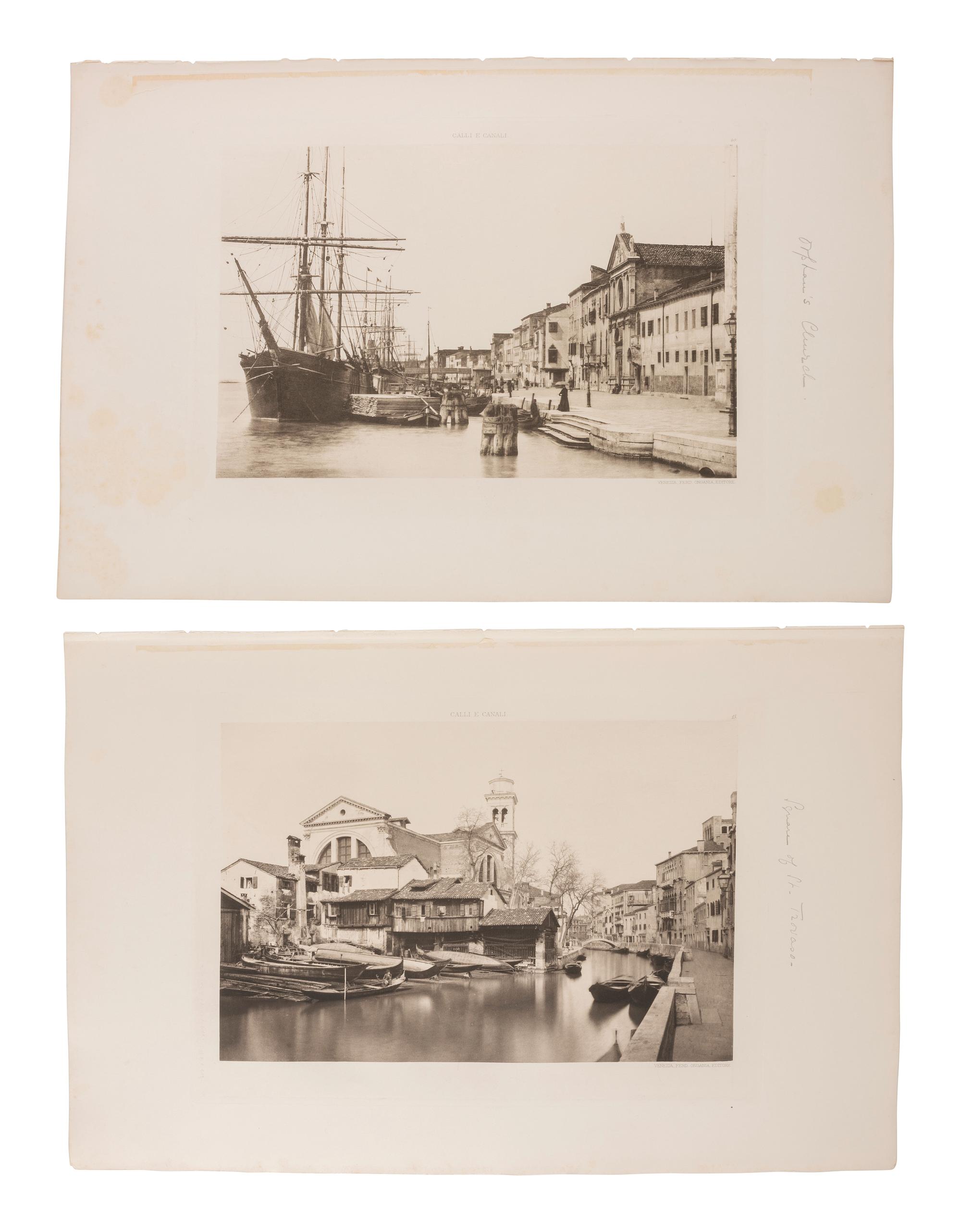 [EARLY PHOTOGRAPHY]. 25 images of Venice and Milan, including works by Ongania and Naya.