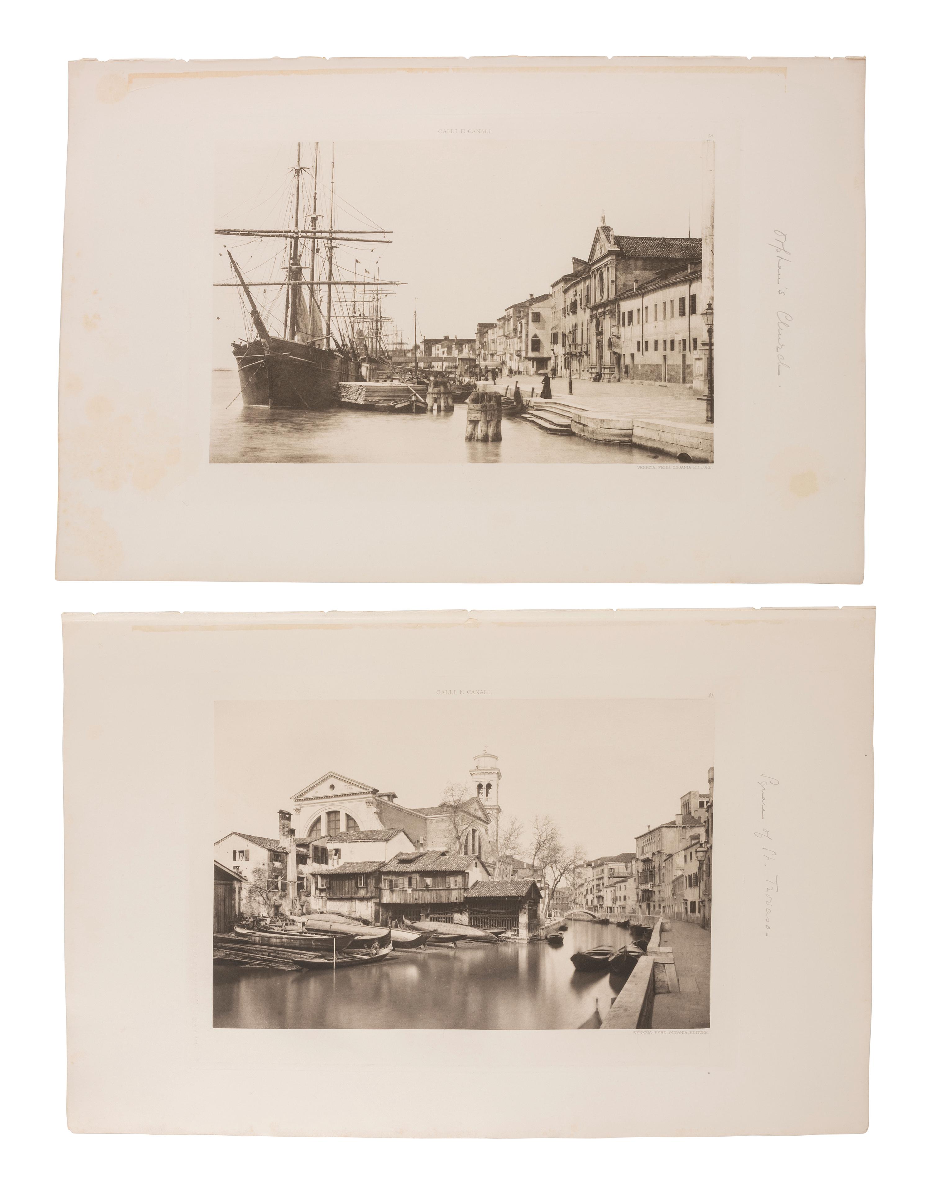 [EARLY PHOTOGRAPHY]. 25 images of Venice and Milan, including works by Ongania and Naya.