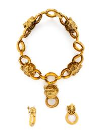 DIAMOND AND YELLOW GOLD FELINE DOOR KNOCKER SUITE