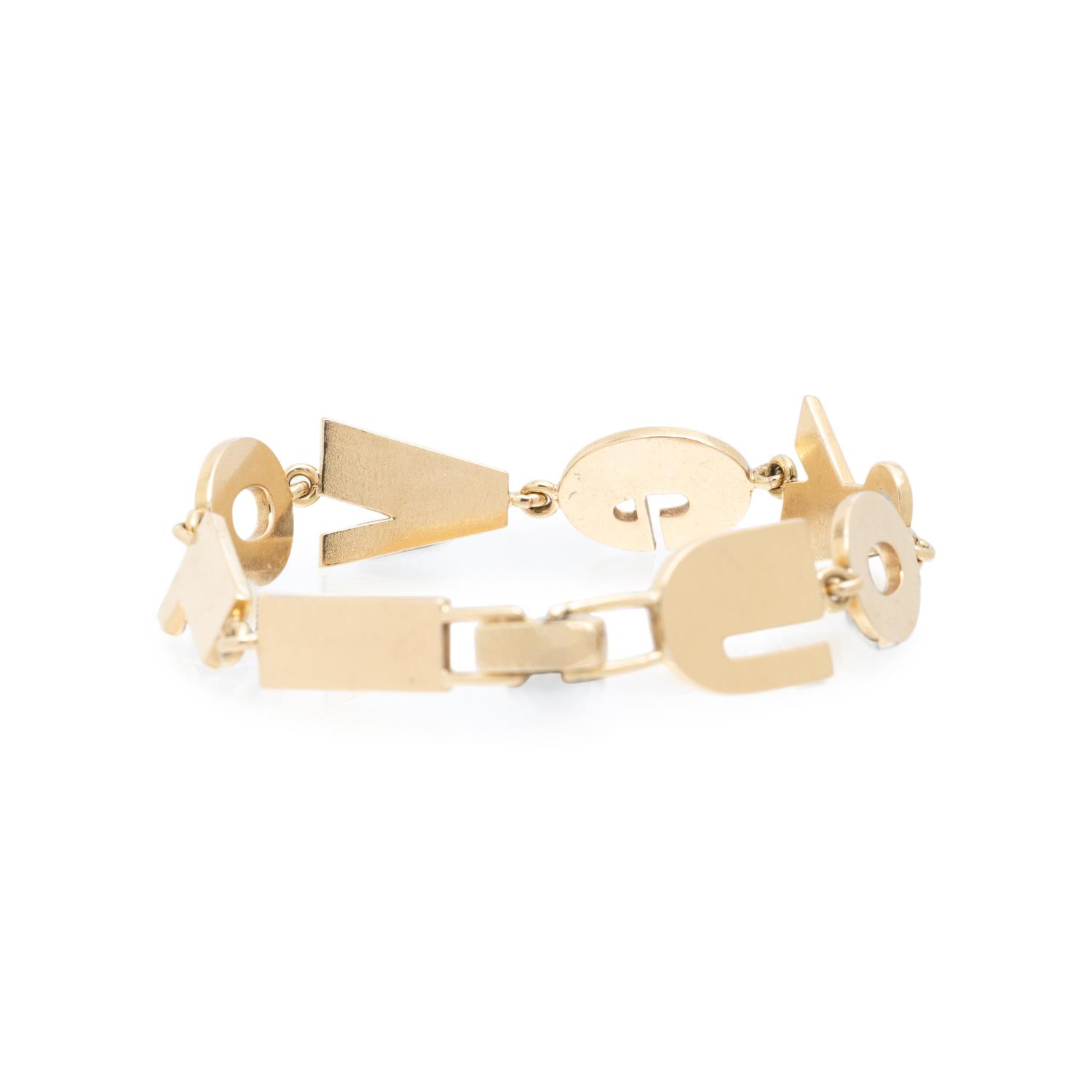 YELLOW GOLD 'I LOVE YOU' BRACELET