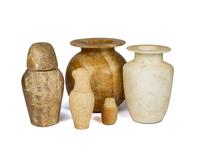 Five Egyptian Style Alabaster Jars