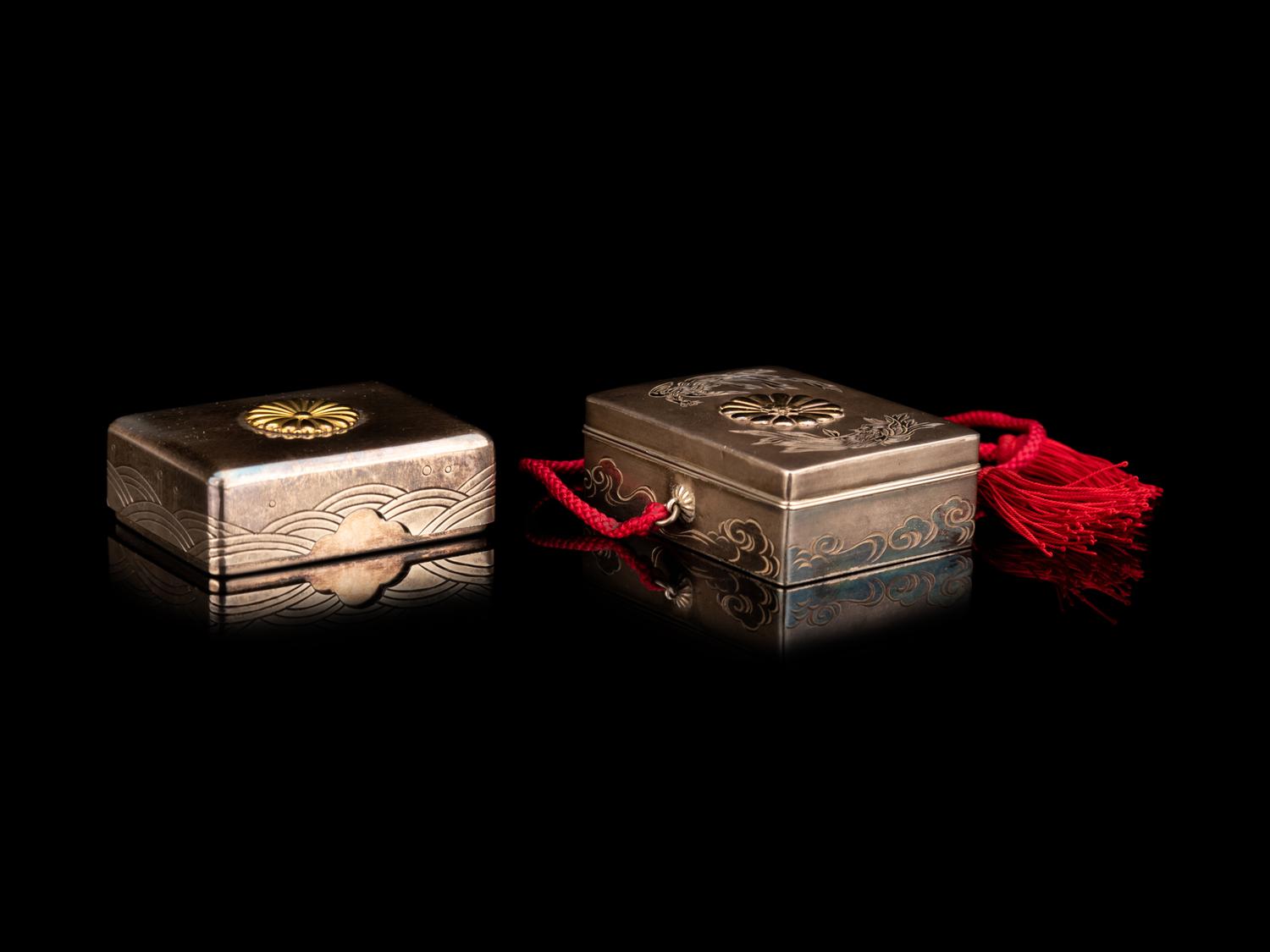 Two Japanese Rectangular Box-Form Bonbonnière