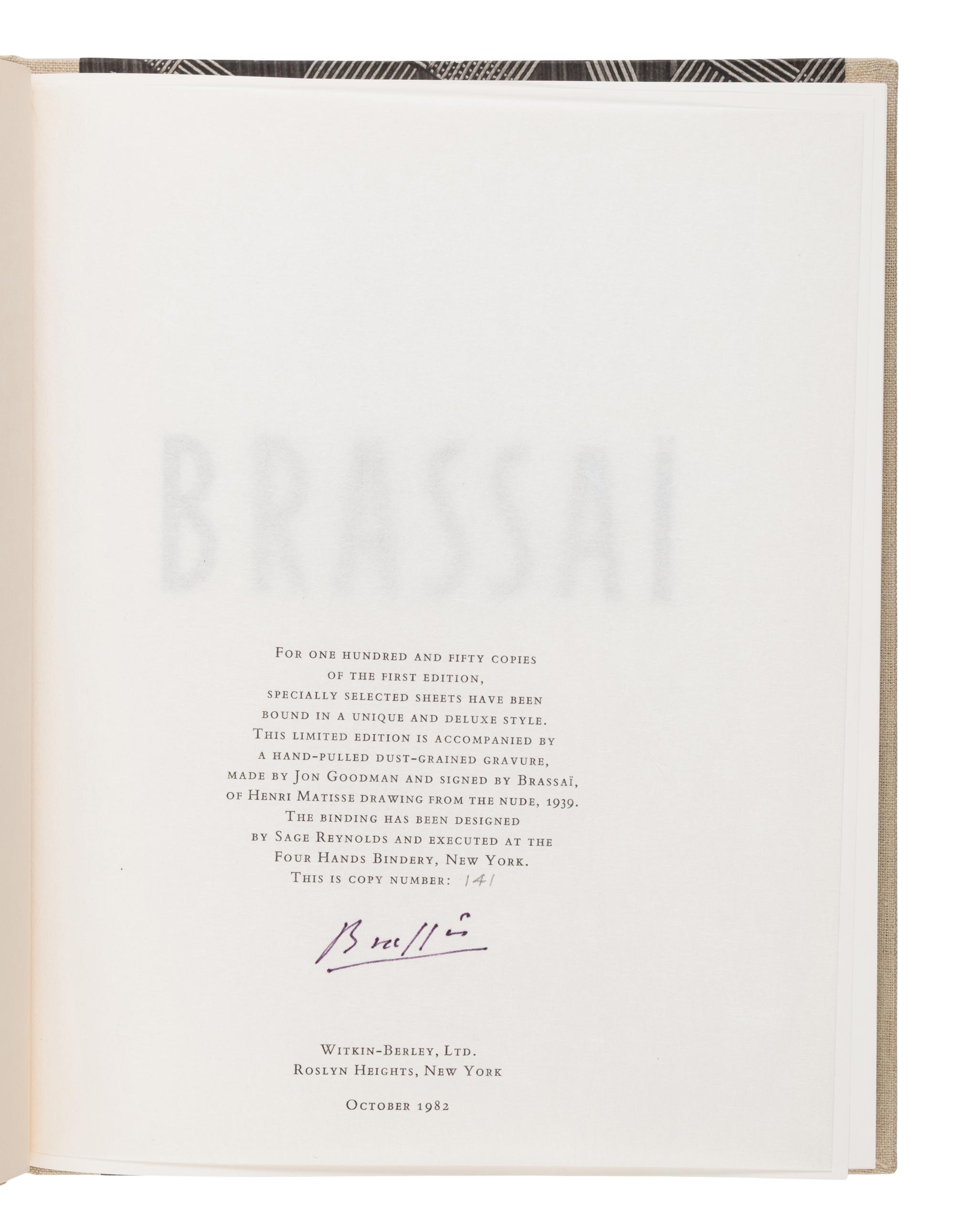 [Photography]. Brassaï (pseudonym of Gyula Halász, 1899-1984). The Artists of My Life . New York: The Viking Press, 1982.