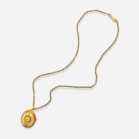A 14K Yellow Gold Victorian Pendant and Chain
