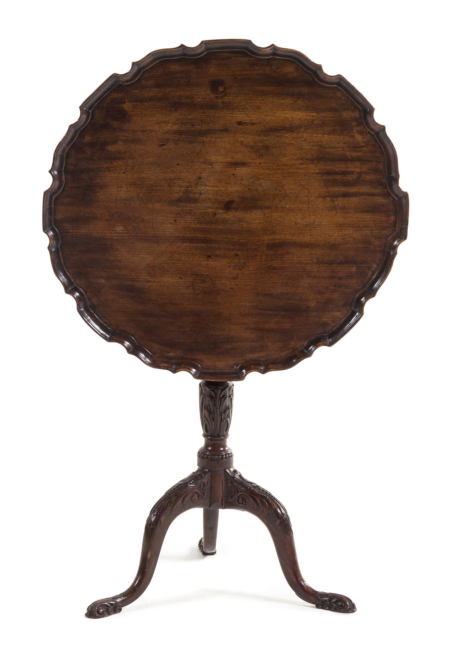 A George III Mahogany Tea Table Height 27 3/4 x width 27 1/2 x depth 19 1/2 inches. — 19TH CENTURY