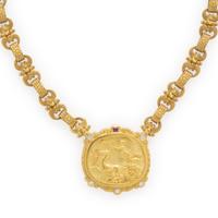 SeidenGang, 'Athena', Yellow Gold, Diamond, and Tourmaline Necklace