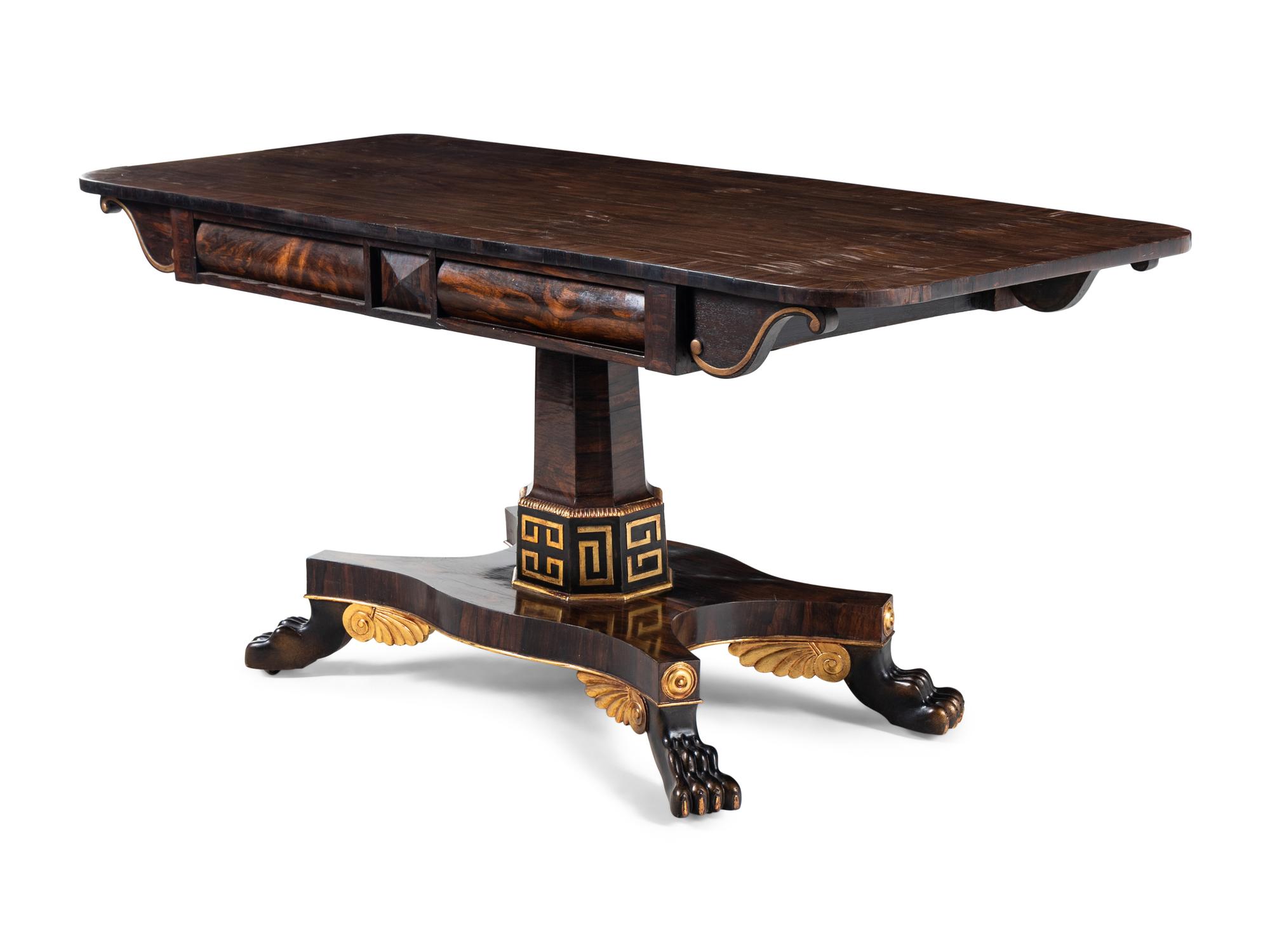 A Regency Parcel-Gilt Rosewood Sofa Table