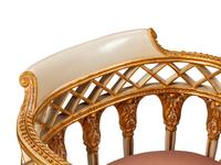 A Pair of Italian Neoclassical Style White-Painted and Parcel Gilt Armchairs