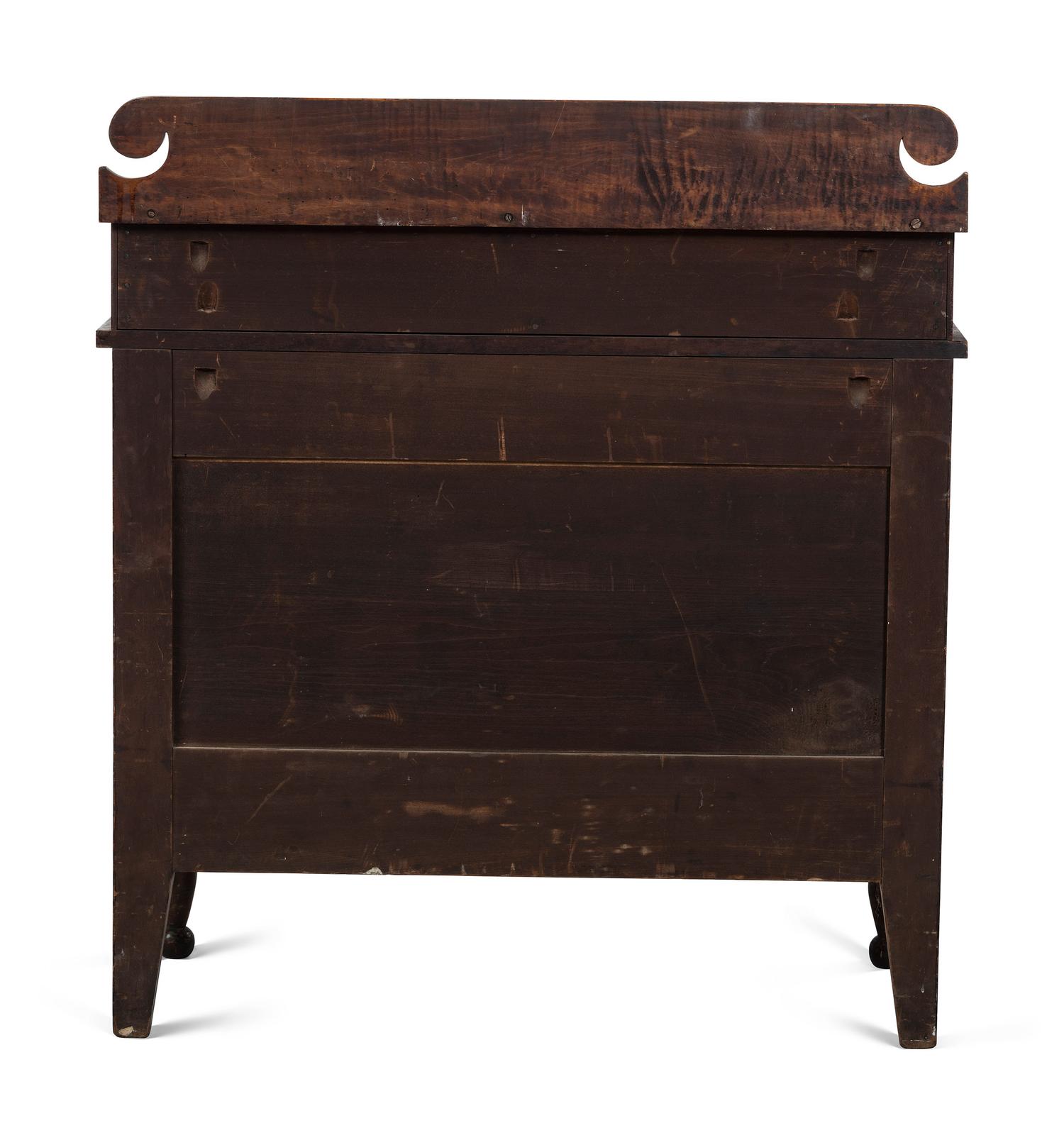 A Classical Tiger Maple and Cherrywood Chest of Drawers