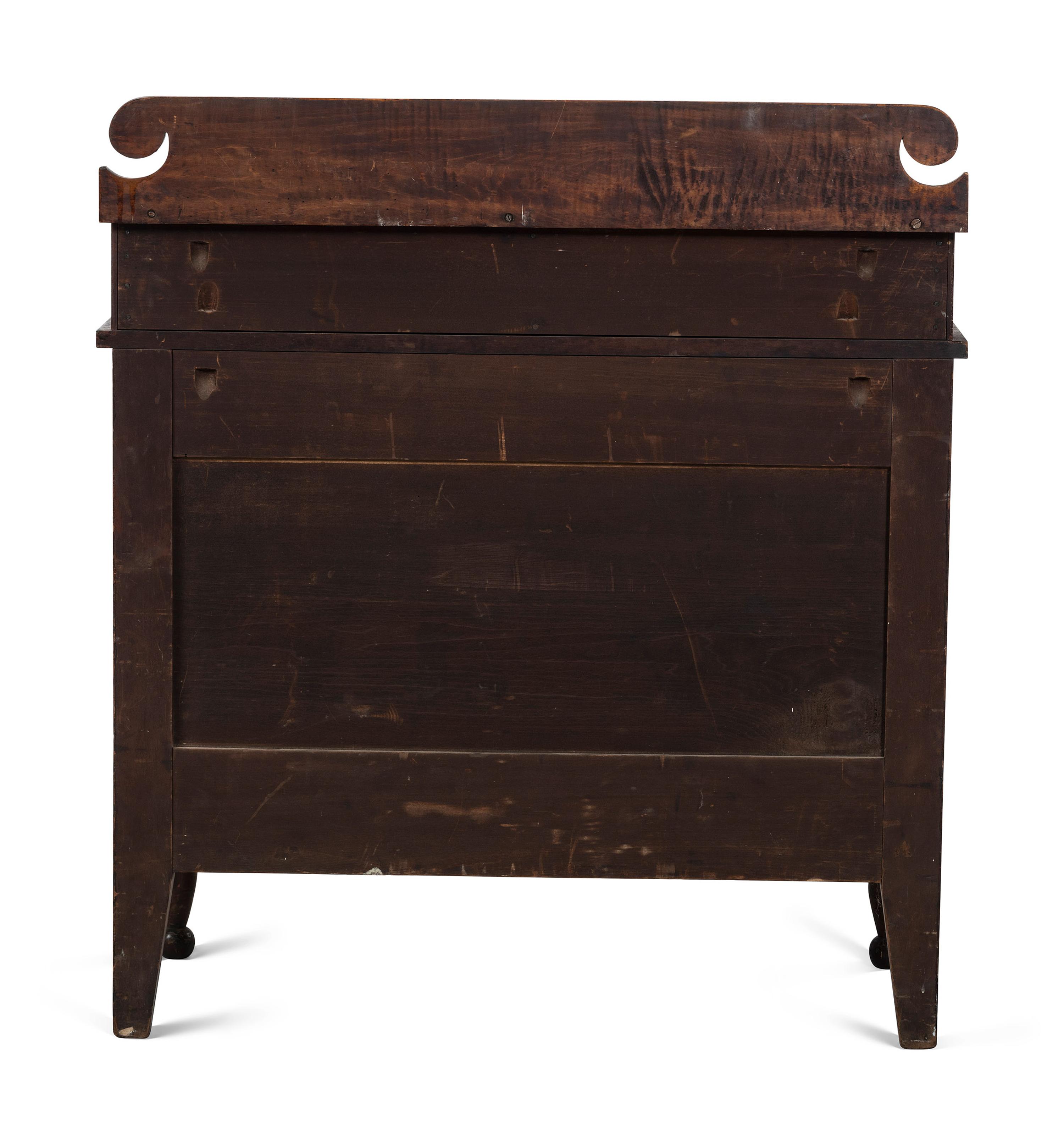 A Classical Tiger Maple and Cherrywood Chest of Drawers