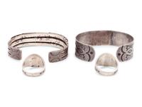 Fred Harvey Era Navajo Silver Cuff Bracelets and Rings