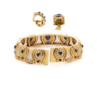 SABBADINI, COLLECTION OF YELLOW GOLD, SAPPHIRE AND DIAMOND JEWELRY