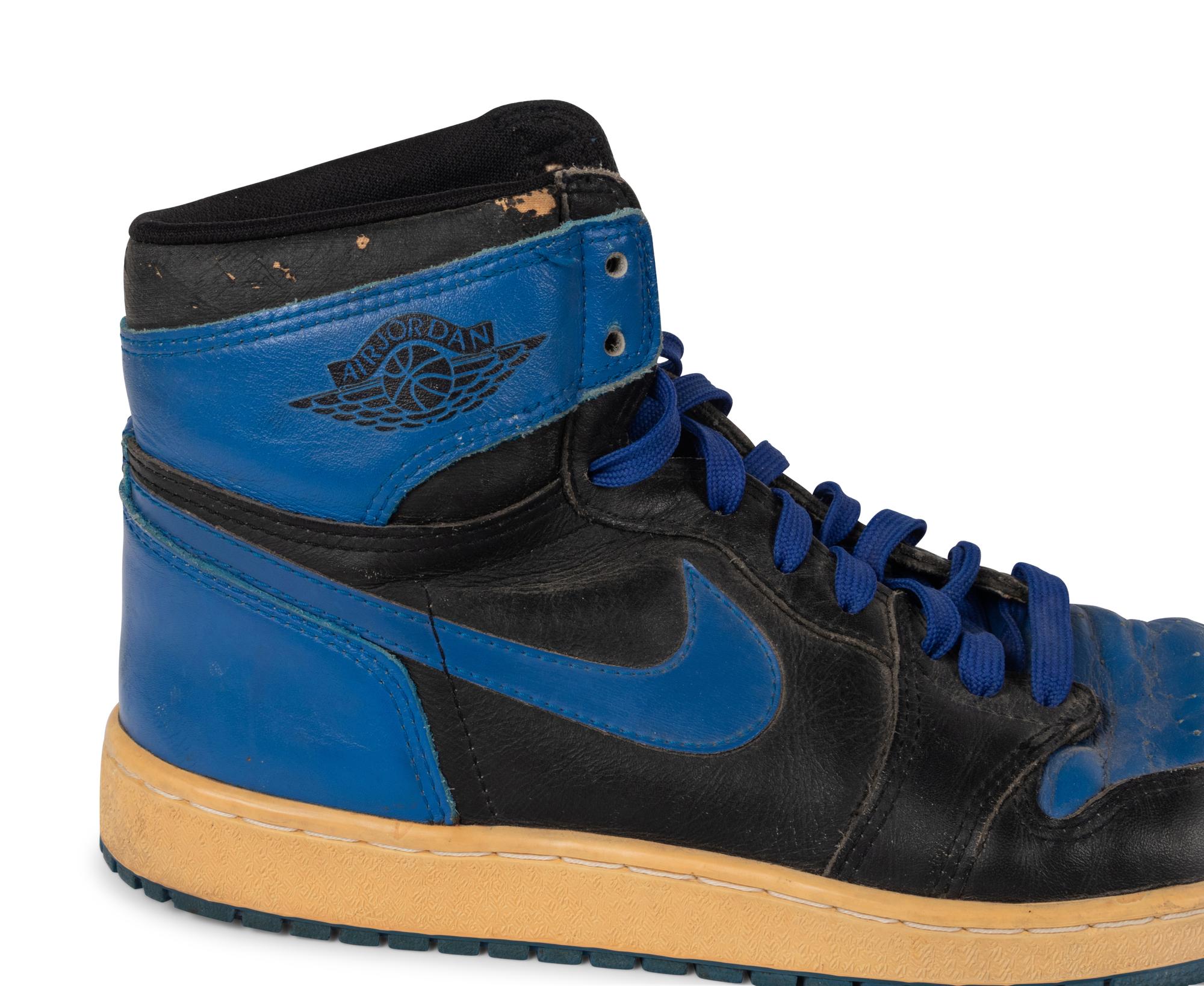 A Pair of Original 1985 Nike Air Jordan 1 Basketball Shoes