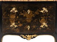 A Louis XV Gilt Bronze Mounted Lacquer Marble-Top Commode