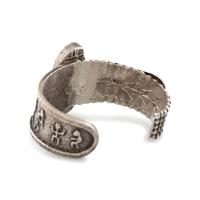 Silver Tufa Cast Cuff Bracelet, with Corn Design and Set with Coral