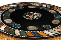 A Continental Giltwood, Specimen Marble and Micromosaic Table