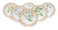 Six Royal Copenhagen Flora Danica Soup Plates Diameter of largest 8 7/8 inches. — LAST QUARTER 19TH CENTURY/FIRST HALF 20TH CENTURY