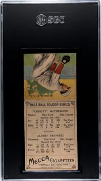 A 1911 Mecca Cigarettes T201 Christy Mathewson Double Folder Baseball Card (SGC 4 VG/EX)