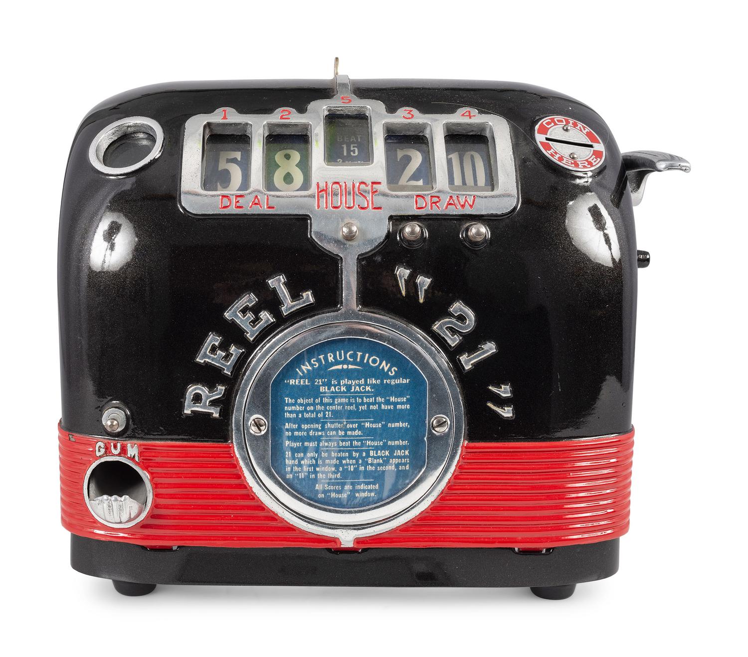A Reel "21" Coin Operated Black Jack Trade Simulator