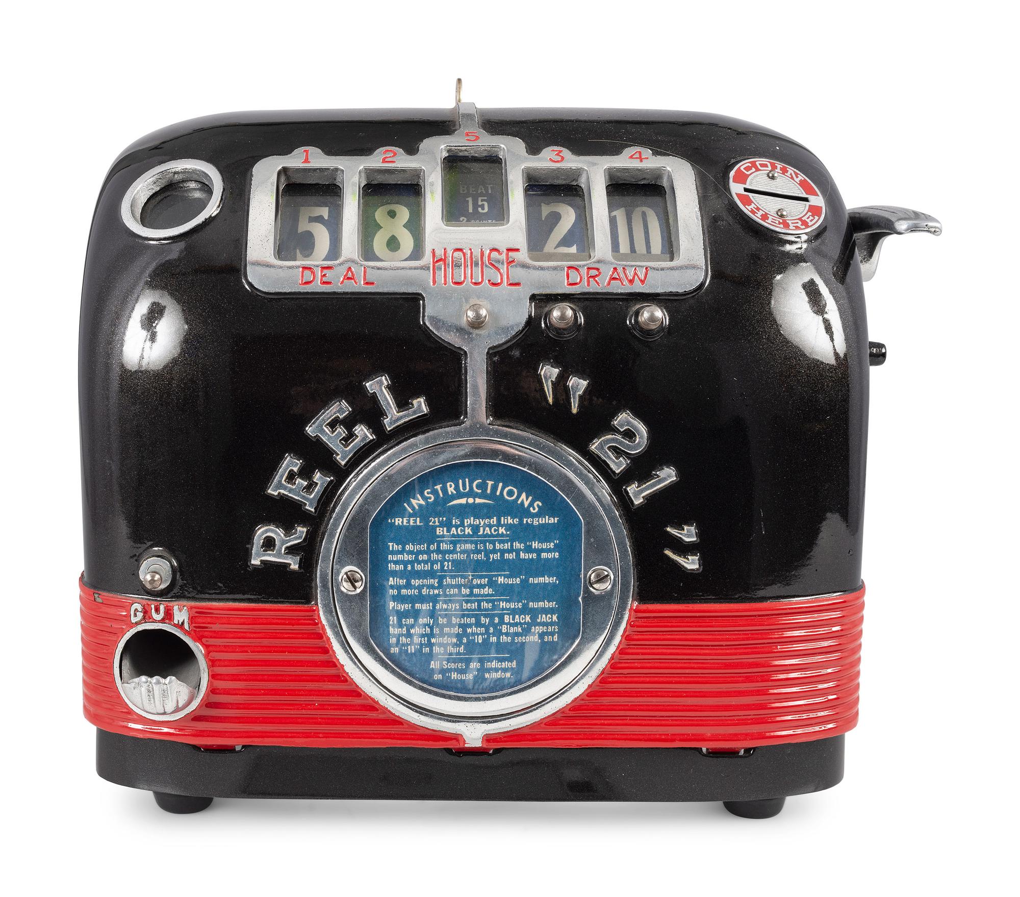 A Reel "21" Coin Operated Black Jack Trade Simulator