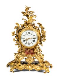 A Louis XV Gilt Bronze Mantel Clock