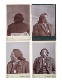 [NATIVE AMERICANS]. BOSTON, Jacob A., photographer. Four cabinet cards presenting a photographic study of Southern Ute Chief Ignacio. Durango, CO: ca 1890.