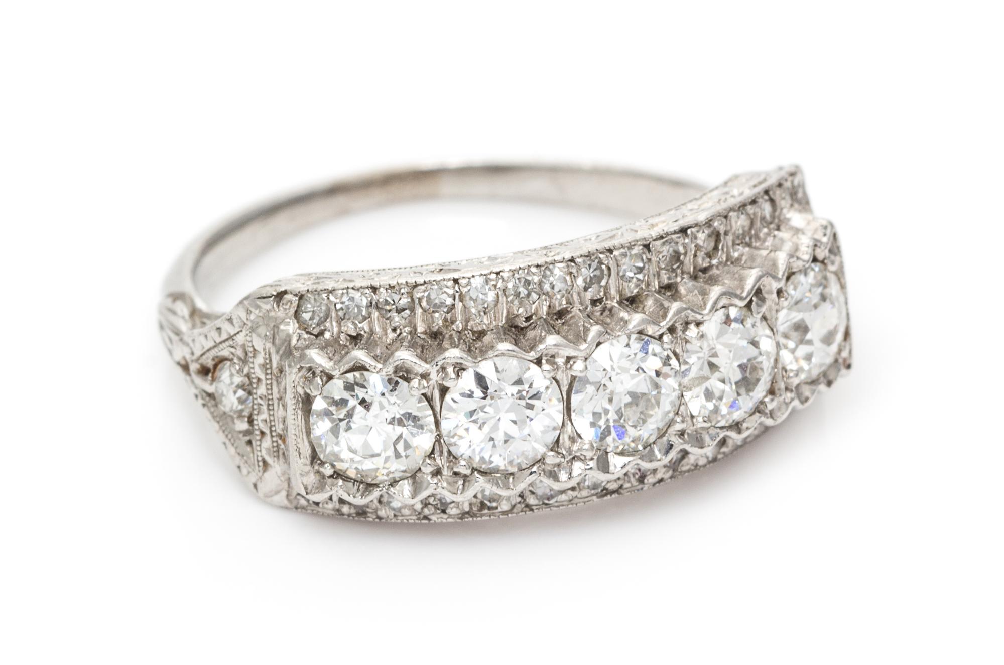 A Platinum and Diamond Ring, 3.10 dwts.
