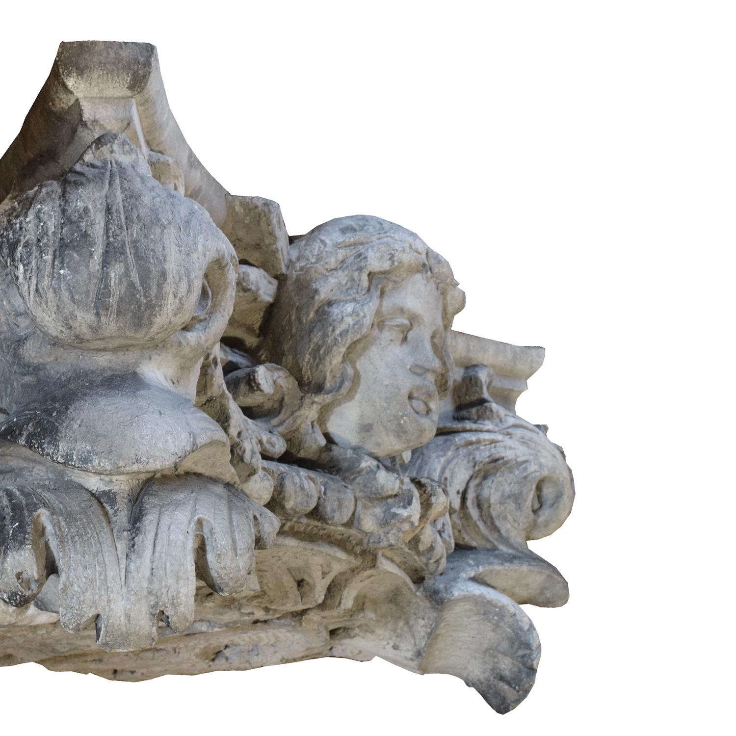 A Terra Cotta Capital from the Granada Theatre, Chicago, IL. 50" W x 33" D x 24" H — United States, Circa 1926