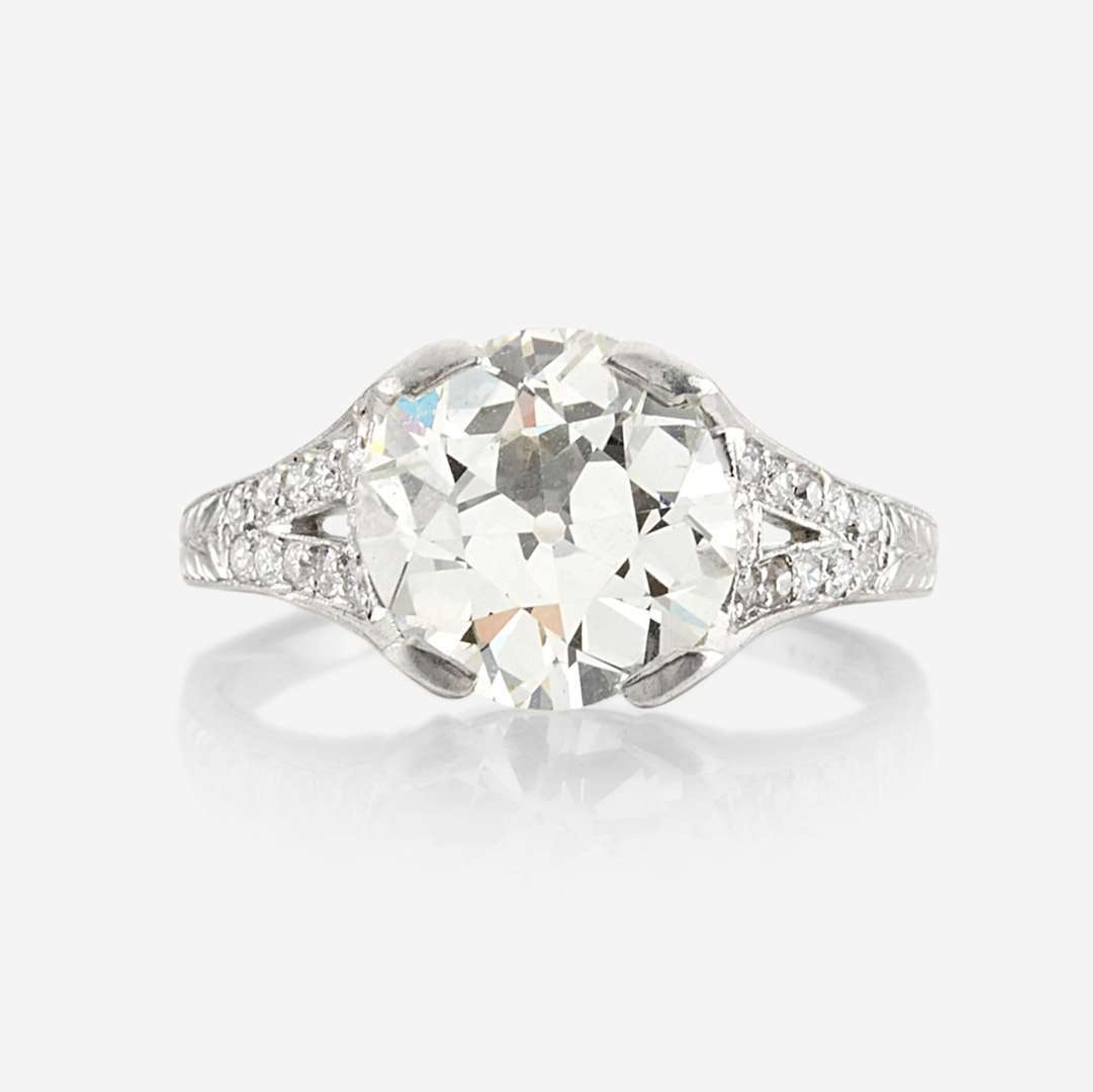 A platinum and diamond solitaire ring, Tiffany & Co.