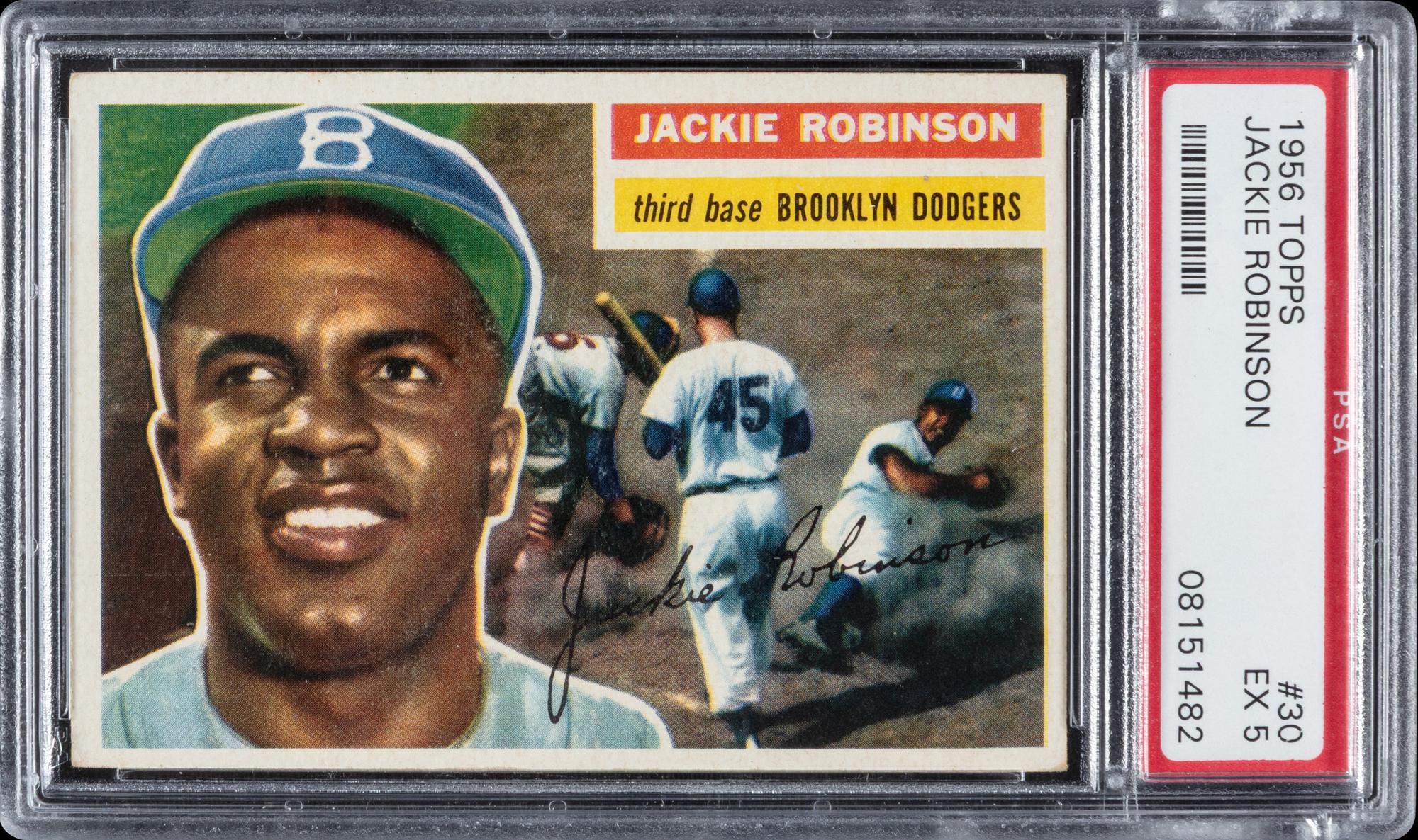 A 1956 Topps Jackie Robinson Baseball Card No. 30 (PSA 5 EX)