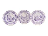 A Set of Three Wedgewood Plates with Scenes from Williams College