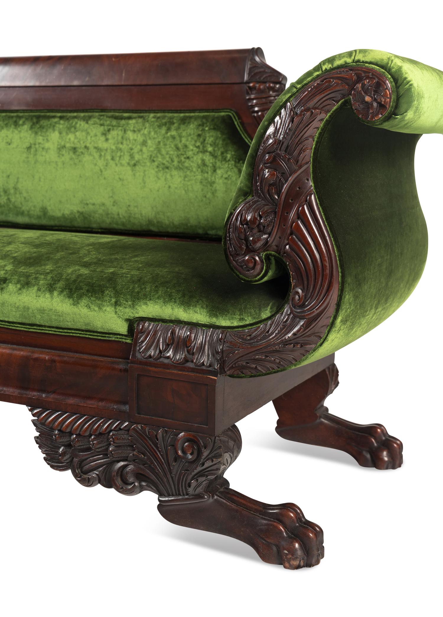 A Classical Carved Mahogany Sofa