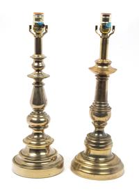 A Pair of Brass Based Table Lamps — 20TH CENTURY