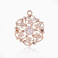 An Antique 10K Yellow Gold and Diamond Brooch