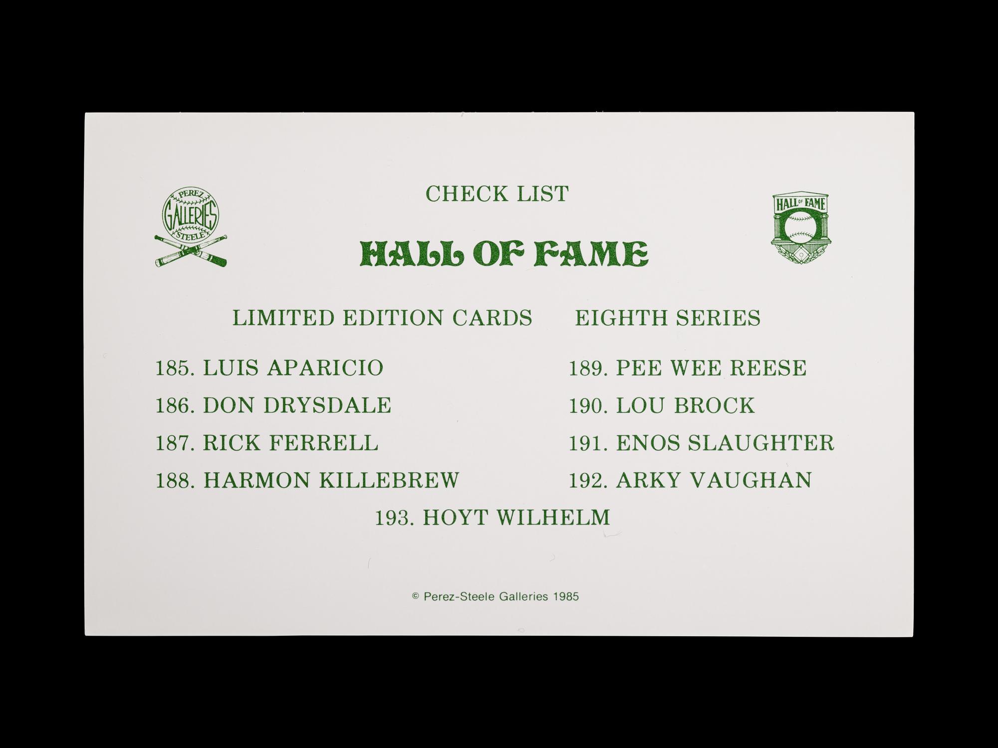 A Complete Run of 1980-2002 Series One Through Fifteen Perez-Steele Baseball Hall of Fame Post Cards