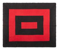 An Amish Red and Black Pieced Cotton Quilt