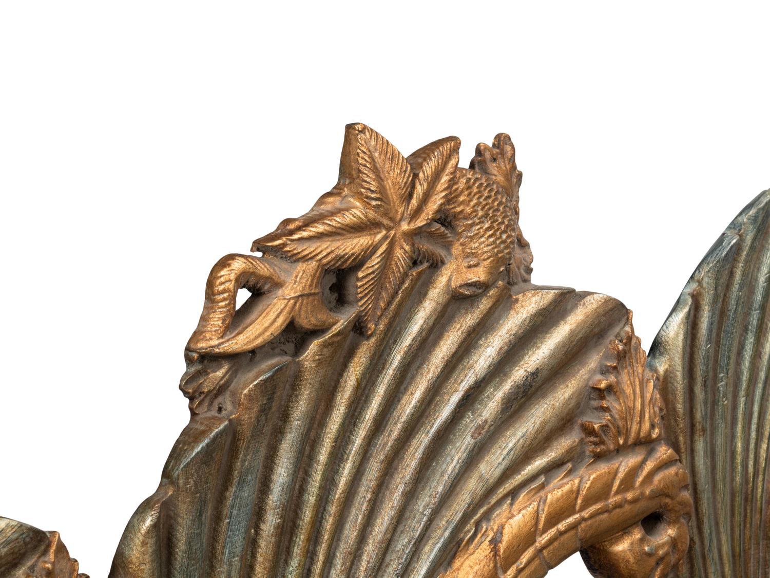 A Pair of Continental Gilt and Silvered Wood “Grotto” Settees