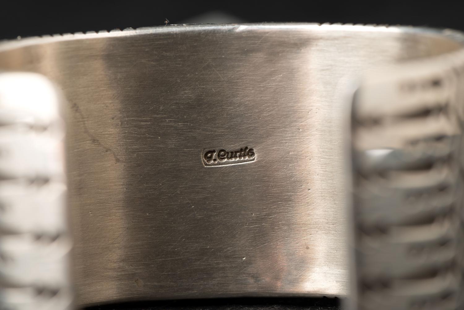 Heavily Stamped Sterling Silver Cuff Bracelet
