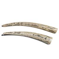 Alaskan Native Scrimshawed Cribbage Boards