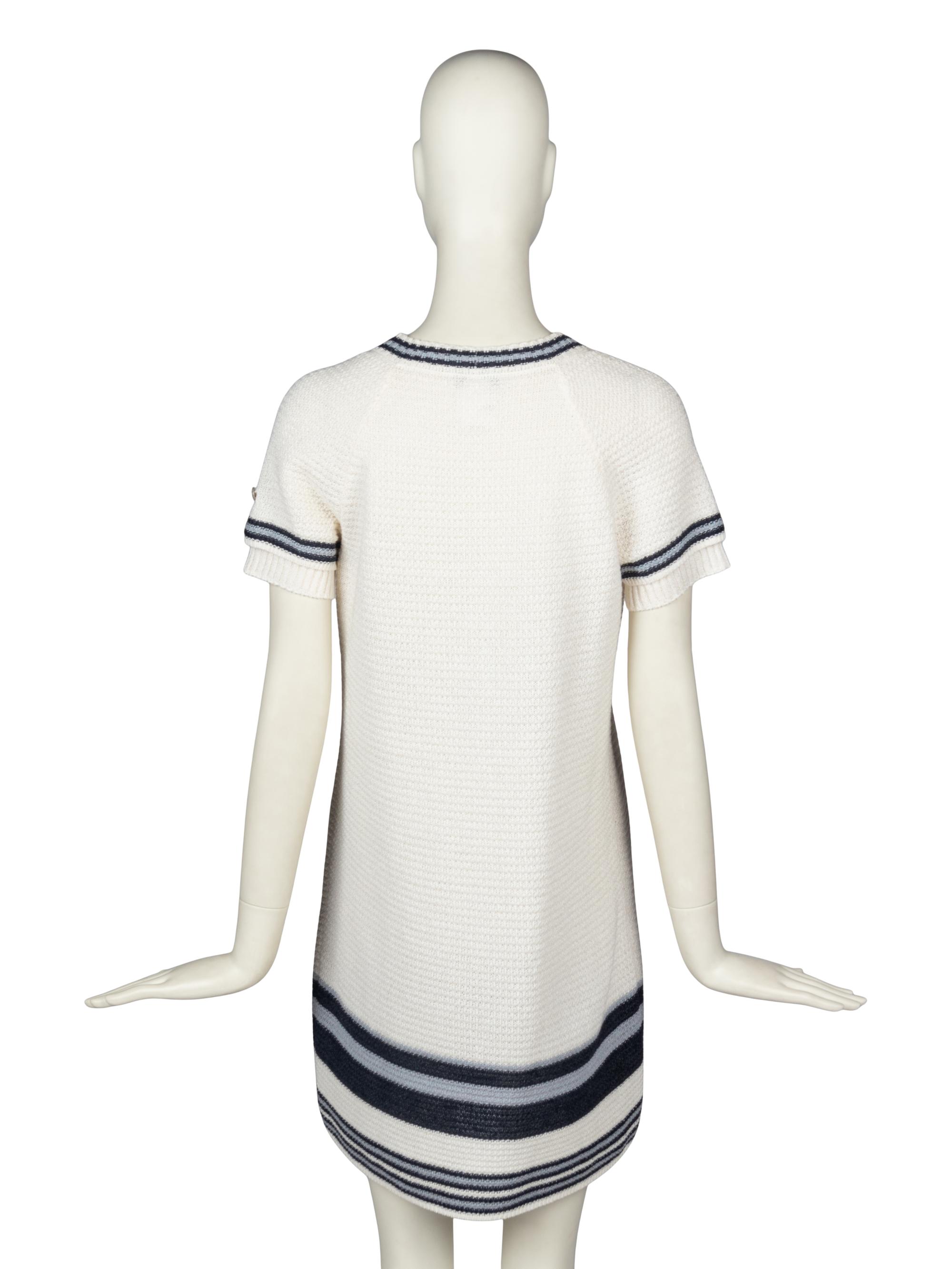 CHANEL STRIPED KNIT DRESS