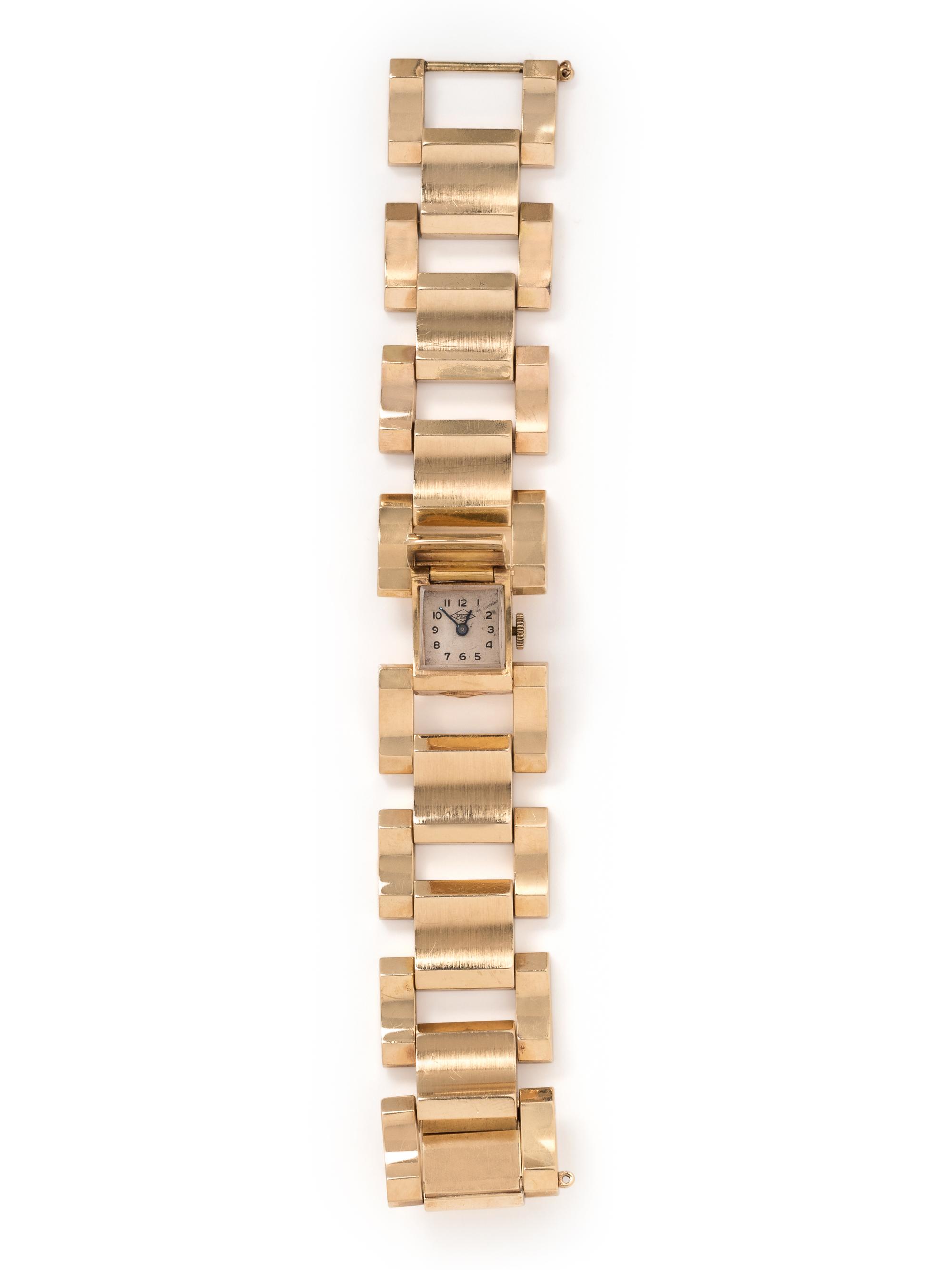 PERY, 14K YELLOW GOLD SURPRISE WRISTWATCH