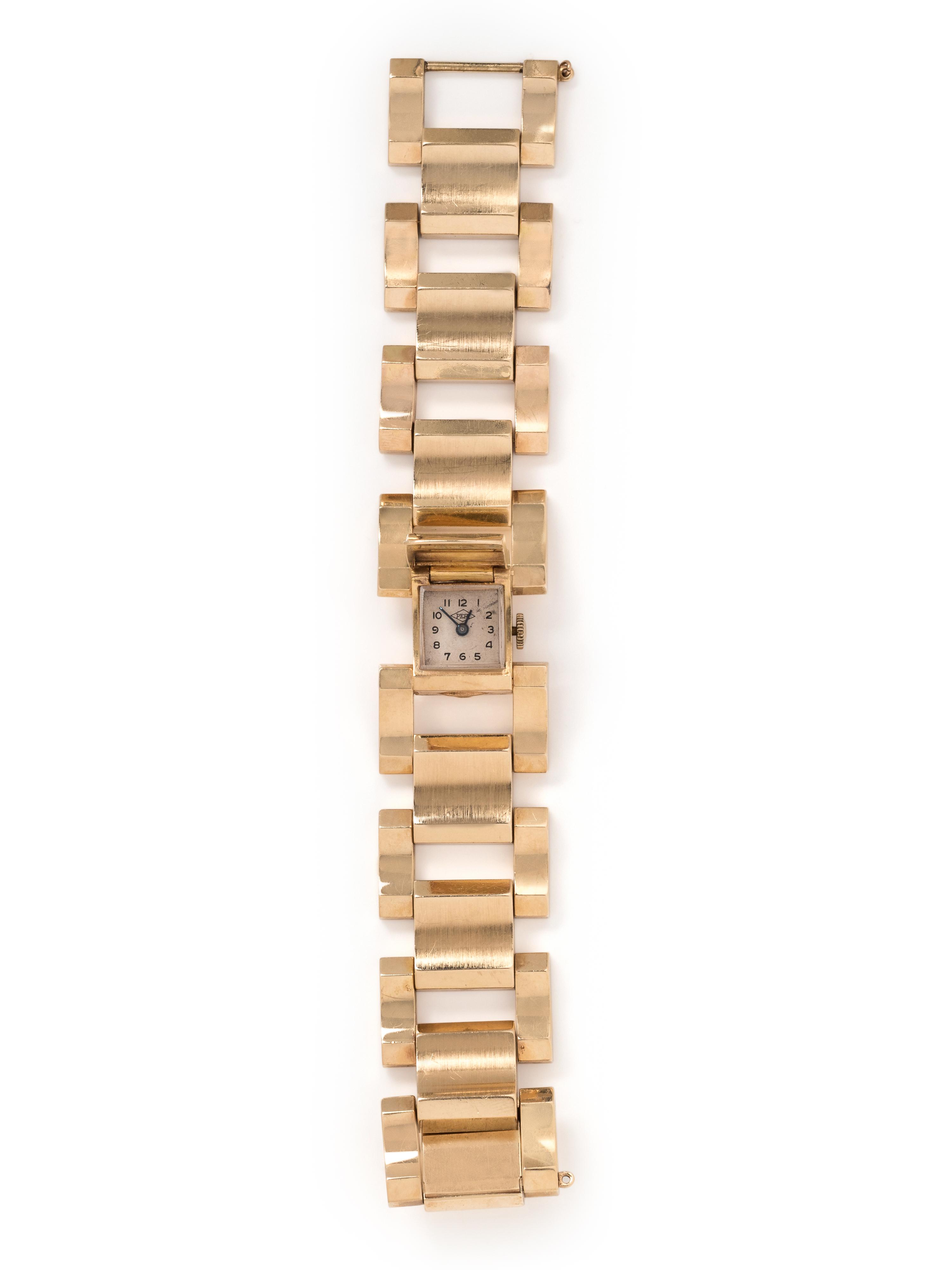 PERY, 14K YELLOW GOLD SURPRISE WRISTWATCH