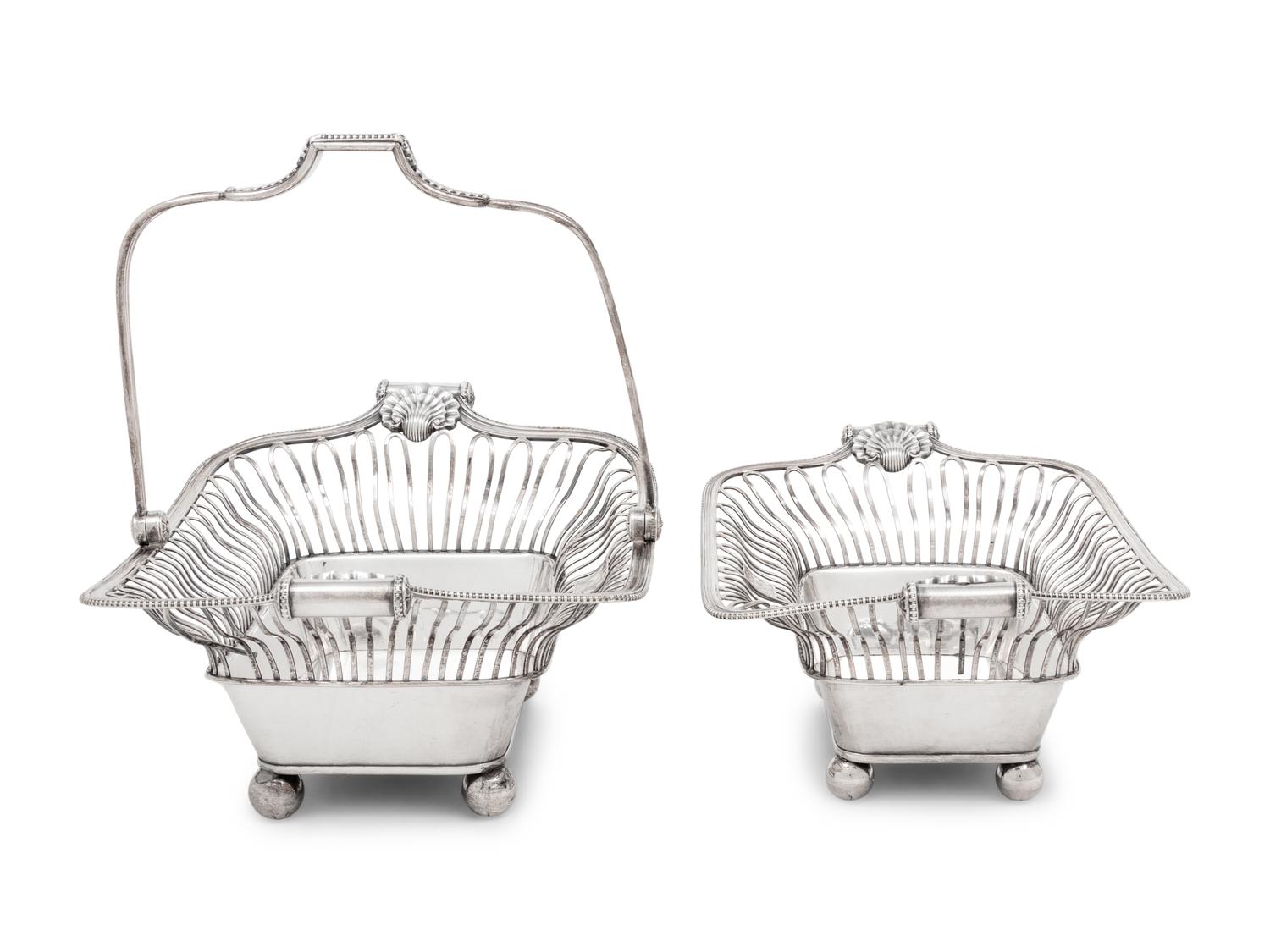 Two English Silver-Plate Baskets
