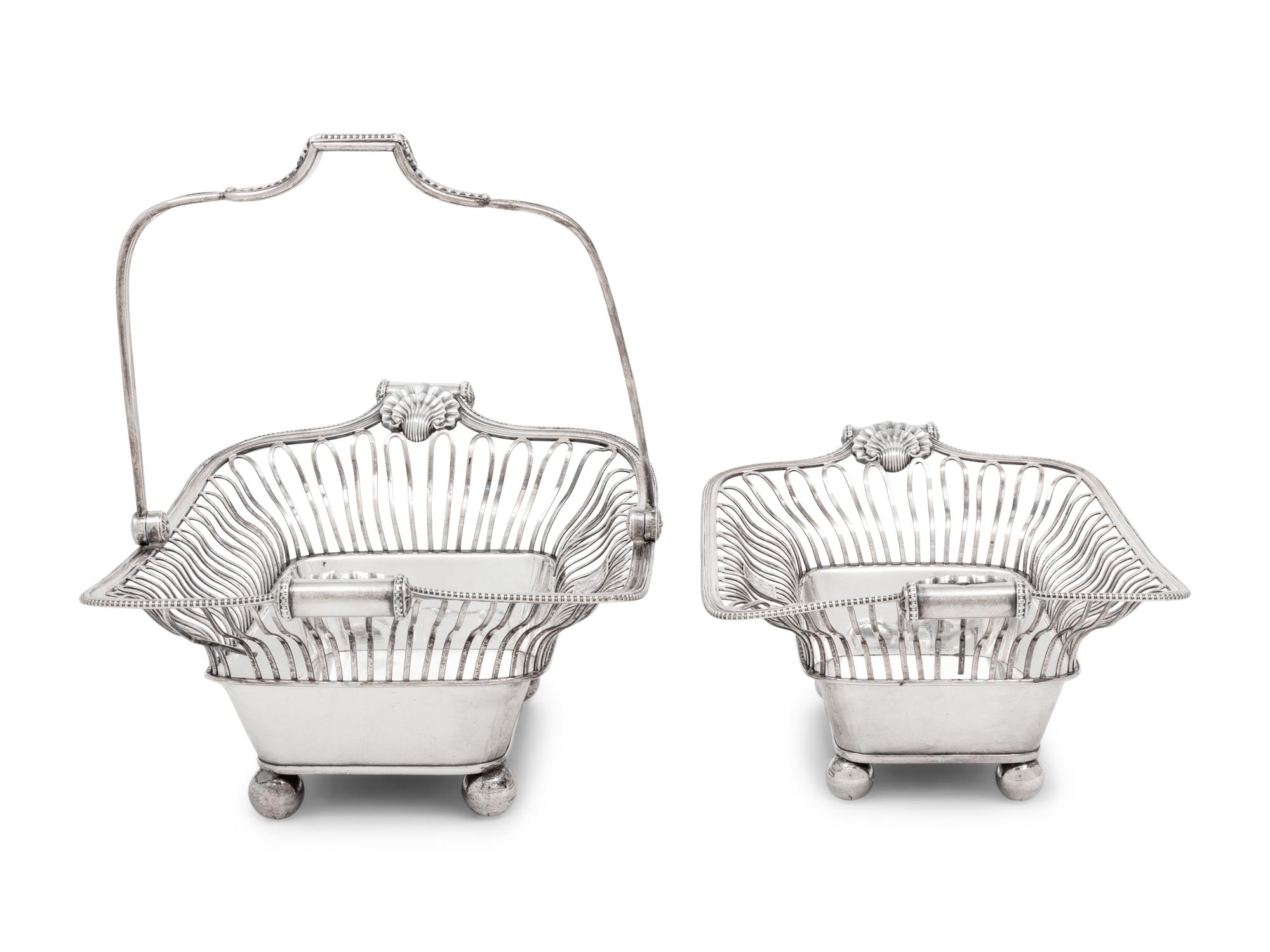 Two English Silver-Plate Baskets